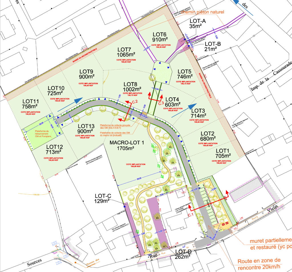 Plan de composition du lotissement